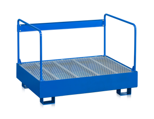 Opsamlingskar m/rækværk til 2 tønder