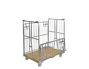 Rullecontainer m/træbund 120 cm Bred