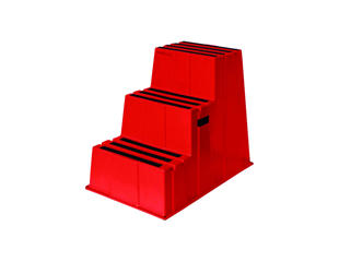 Sikkerhedstrappe 3-trin rød