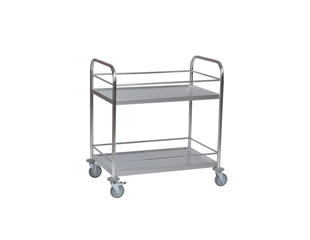 Rullebord 2 hylder, sarg. Rustfri