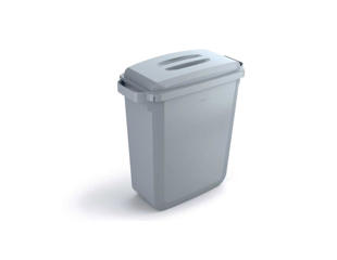 Affaldsspand, 60 ltr. med låg. Hvid