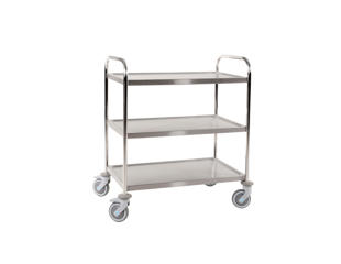 Rullebord m. 3 hylder,  alt rustfri