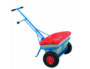 Saltspreder 35 liter, med luftgummihjul 