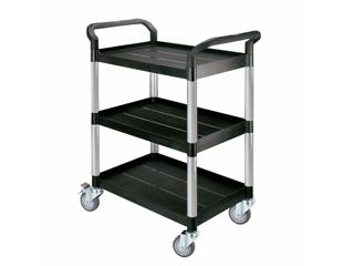 Rullebord i plast 3 hylder, 48x85x100h cm.