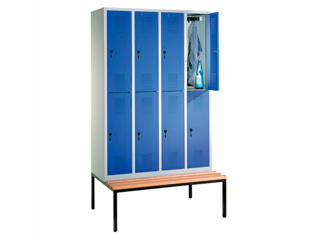 Evolo personaleboks m. bænk 4 x 2 rum