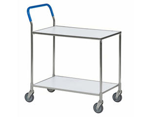 Bordvogn 2 hylder 44x85x95, hvid/galv.