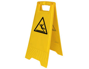 Advarselsskilt, 'Glat gulv'