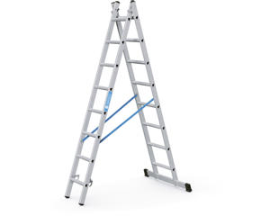 Kombi-skydestige 2-delt. 2x8 trin. 3,9m.