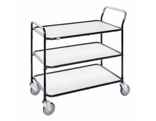 Bordvogn 3 hylder 56x102x97 cm hvid/sort