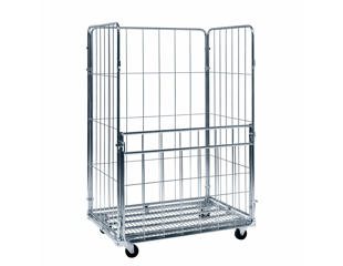 Rullecontainer m. 3 vægge + 1 låge 120 cm bred