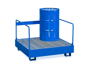 Opsamlingskar m/rækværk til 4 tønder