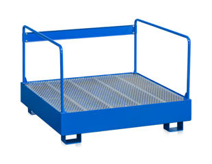 Opsamlingskar m/rækværk til 4 tønder