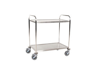 Rullebord m. 2 hylder,  alt rustfri