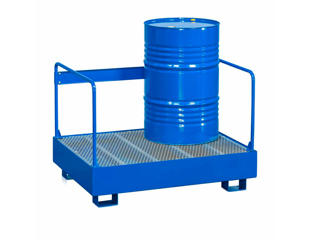 Opsamlingskar m/rækværk til 2 tønder