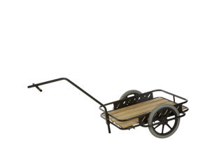 Lagertrækvogn med træbund