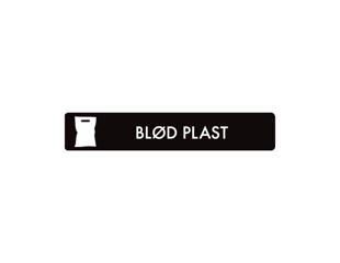 Pictogram 'BLØD PLAST', sort-hvid