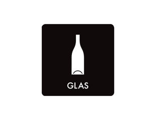 Pictogram 'GLAS', sort/hvid