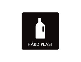 Pictogram 'HÅRD PLAST', sort/hvid