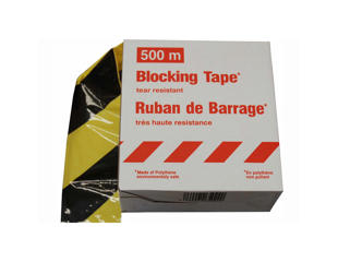 Markeringsstrimmel, gul/sort, ubrydelig