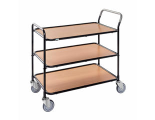 Bordvogn 3 hylder 56x102x97 cm bøg/sort