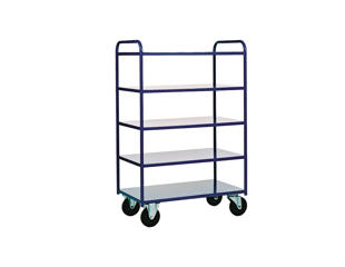 Etagevogn med 5 hylder, blå