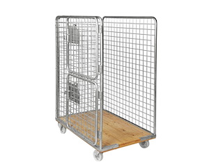 Rullecontainer m/træbund b.120 cm 800 kg