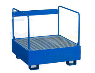 Opsamlingskar m/rækværk til 1 tønde