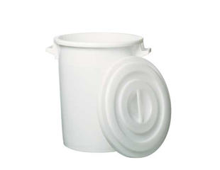 Affaldsbeholder m. låg 75 l. Hvid