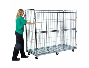 Rullecontainer 200 cm Bred m. 3 vægge + 1 låge