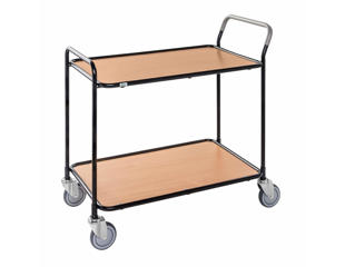 Bordvogn 2 hylder 56x102x97 cm bøg/sort