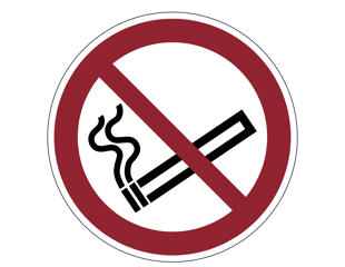 Advarselsklistermærke "Rygning forbudt"