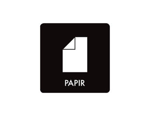 Pictogram 'PAPIR', sort/hvid