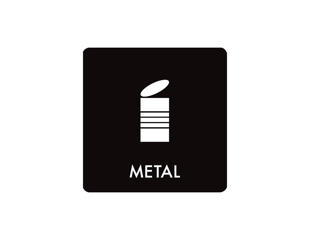 Pictogram 'METAL', sort/hvid