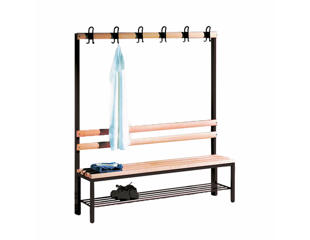 Enkeltsidet bænk m. knagerække, 100 cm