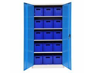 Unimax skab m. plastkasser