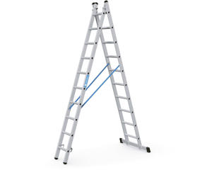 Kombi-skydestige 2-delt. 2x10 trin. 4,9m