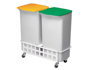 Affaldsspande inkl. vogn. 40 ltr. grå