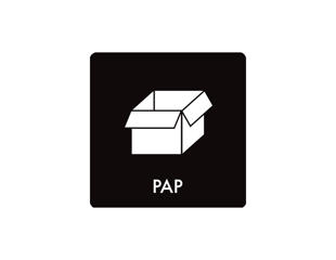 Pictogram 'PAP', sort/hvid
