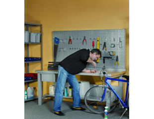 Mesterbænk 80 x 200 cm med Værktøjstavle, Værktøjsophæng og Skuffe