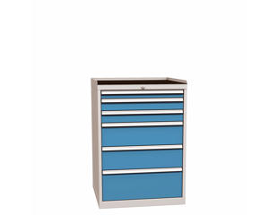 Skuffeskab m. 6 skuffer og centrallås