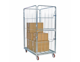 Rullecontainer 120 cm Bred m. 3 vægge + 2  låger