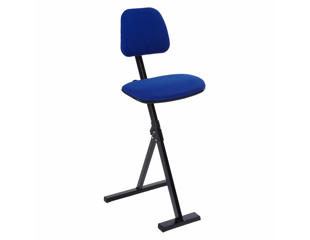 Stå/støttestol med polster, blå sammenklap.