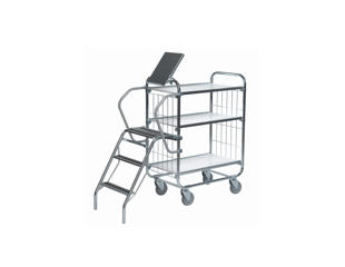 Hyldevogn fleksibel 3 hylder+stige 82 cm