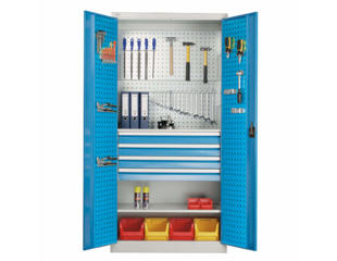 UniMax materialeskab grå / lyse blå