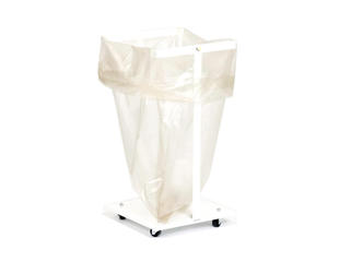 Affaldsvogn, hvid. Til  60 ltr. sække