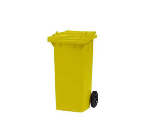 Affaldsbeholder, 120 ltr., gul