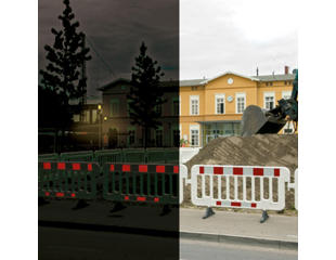 Afspæringsgitter, rød/hvid