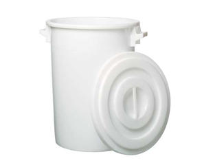 Affaldsbeholder m. låg 100 l. Hvid