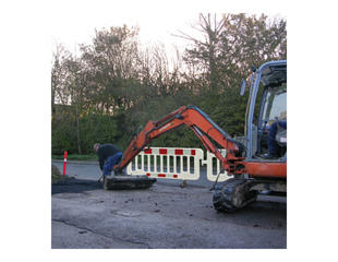 Afspæringsgitter, rød/hvid