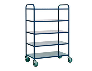 Etagevogn med 5 hylder 4 hjul, blå